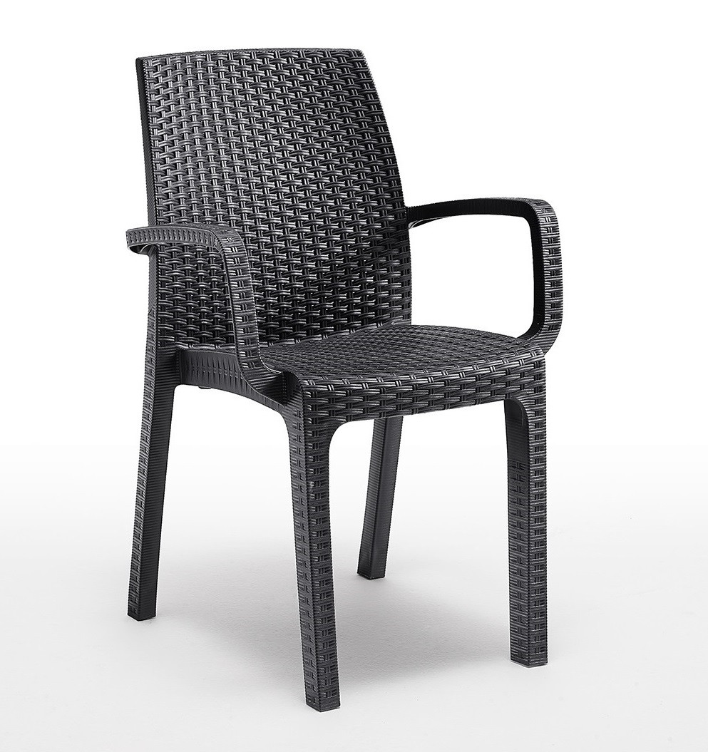 Стілець садовий пластиковий BICA Verona armchair, графіт