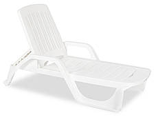 Шезлонг пластиковий BICA Zanzibar, білий, фото 3