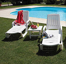 Шезлонг пластиковий BICA Zanzibar, білий, фото 5