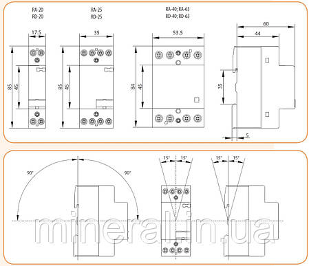 Контактор модульний RD 25-40 230V AC/DC, фото 3