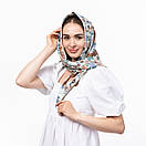 Тоненька бавовняна хустка з квітковим принтом, фото 3