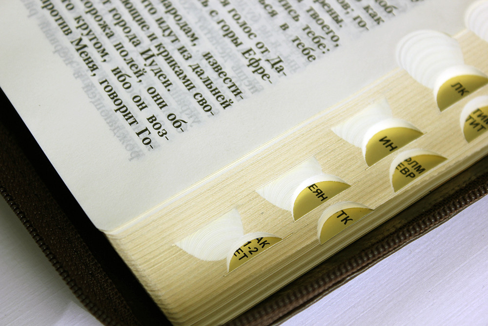 Библия на русском, в мягком переплете - кожзам, золотой срез на змейке, с поисковыми инд. (17х24 см) - фото 7 - id-p1864659805