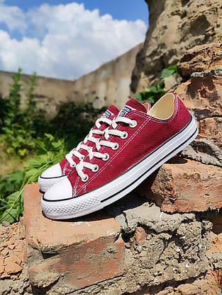 45 р Конверси Converse All Star MARRON Темно Бордові кеди літні чоловічі жіночі унісекс, фото 3