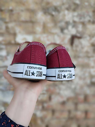 45 р Конверси Converse All Star MARRON Темно Бордові кеди літні чоловічі жіночі унісекс, фото 4