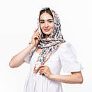 Тоненька бавовняна хустка з квітковим принтом, фото 3