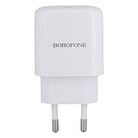 Зарядка от сети для смартфона с кабелем lightning | 3 ампера\20 Ватт | Borofone (белый)