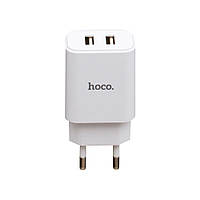 Зарядний пристрій для телефону айфон\самсунг із кабелем тайп-сі | 2,1A | Hoco (білий)