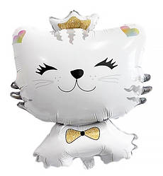 Повітряна кулька "Котик з короною", розмір 60*48 см