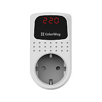 Реле напряжения ColorWay (16A/3680W) 150V-210V/230V-280V, DS2, 1 розетка