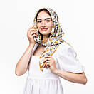 Тоненька бавовняна хустка з квітковим принтом, фото 3