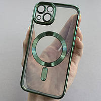 Чехол для Apple iPhone 13 чехол с магсейф с защитой камеры на телефон айфон 13 зеленый h3b