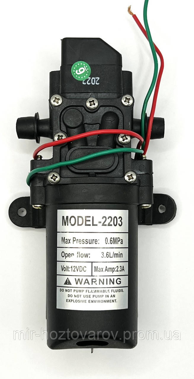 Насос для акумуляторного обприскувача 12V із датчиком тиску DP-2203