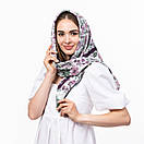 Тоненька бавовняна хустка з квітковим принтом, фото 3