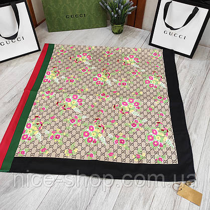 Хустка Gucci шовкова з ручною підшивкою, фото 6