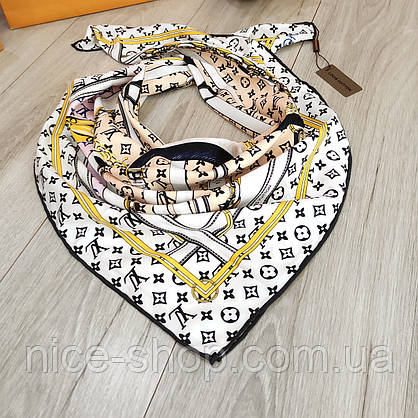 Хустка Louis Vuitton шовкова з ручною підшивкою, фото 3