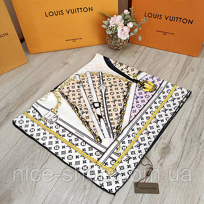 Хустка Louis Vuitton шовкова з ручною підшивкою, фото 4