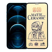 Защитное гибкое матовое стекло Ceramic Matte 3D Full Glue для iPhone 12 Pro Max