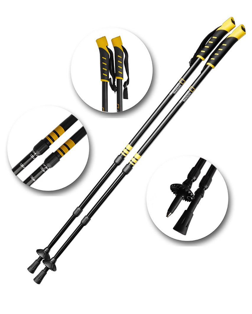 Трекінгові палиці National Geographic Anti-Shock Walking Poles 66,5-135 см Black/Yellow