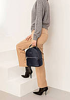 Шкіряний жіночий міні-рюкзак Kylie Темно-синій краст