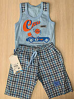 Комплект для хлопчика Габбі 00280 Ралі Синій 80 ріст шорти бавовна; майка-трикотаж