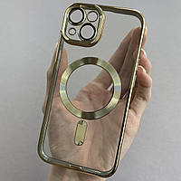 Чехол для Apple iPhone 14 чехол с магсейф с защитой камеры на телефон айфон 14 золотой h3b