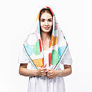 Тоненька бавовняна хустка з абстрактним принтом, фото 2