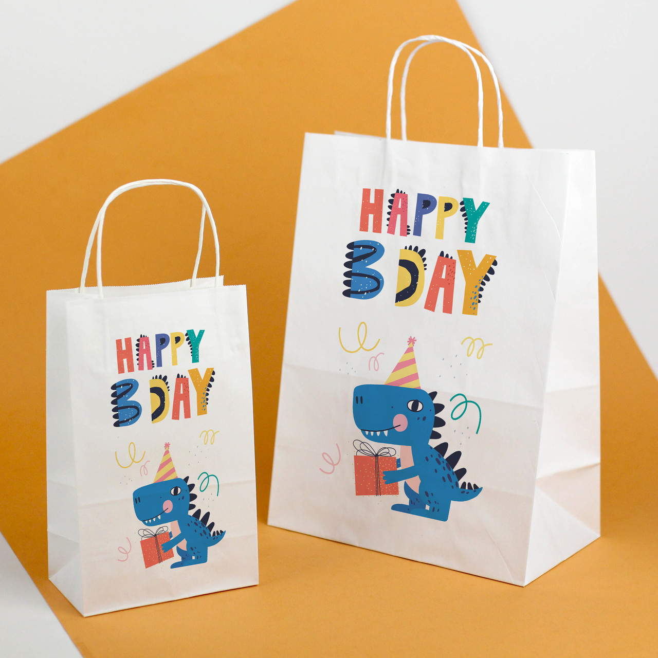Пакети на День народження 220*120*290 Дитячі подарункові пакети "Dino party"