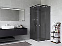Розсувна душова кабіна графіт, ширина отвору 950*950мм, фото 2