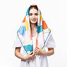 Тоненька бавовняна хустка з абстрактним принтом, фото 2