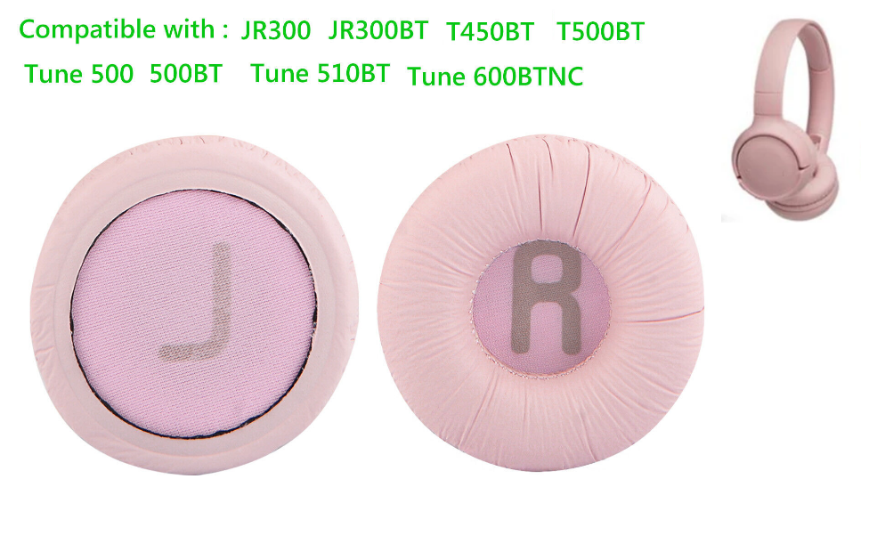 Амбушури JBL Tune 520BT JBL T500BT JBL TUNE 510 BT T600BT 570BT JR300 JBL TUNE 560 BT JR 310 BT Колір Рожевий Pink, фото 1