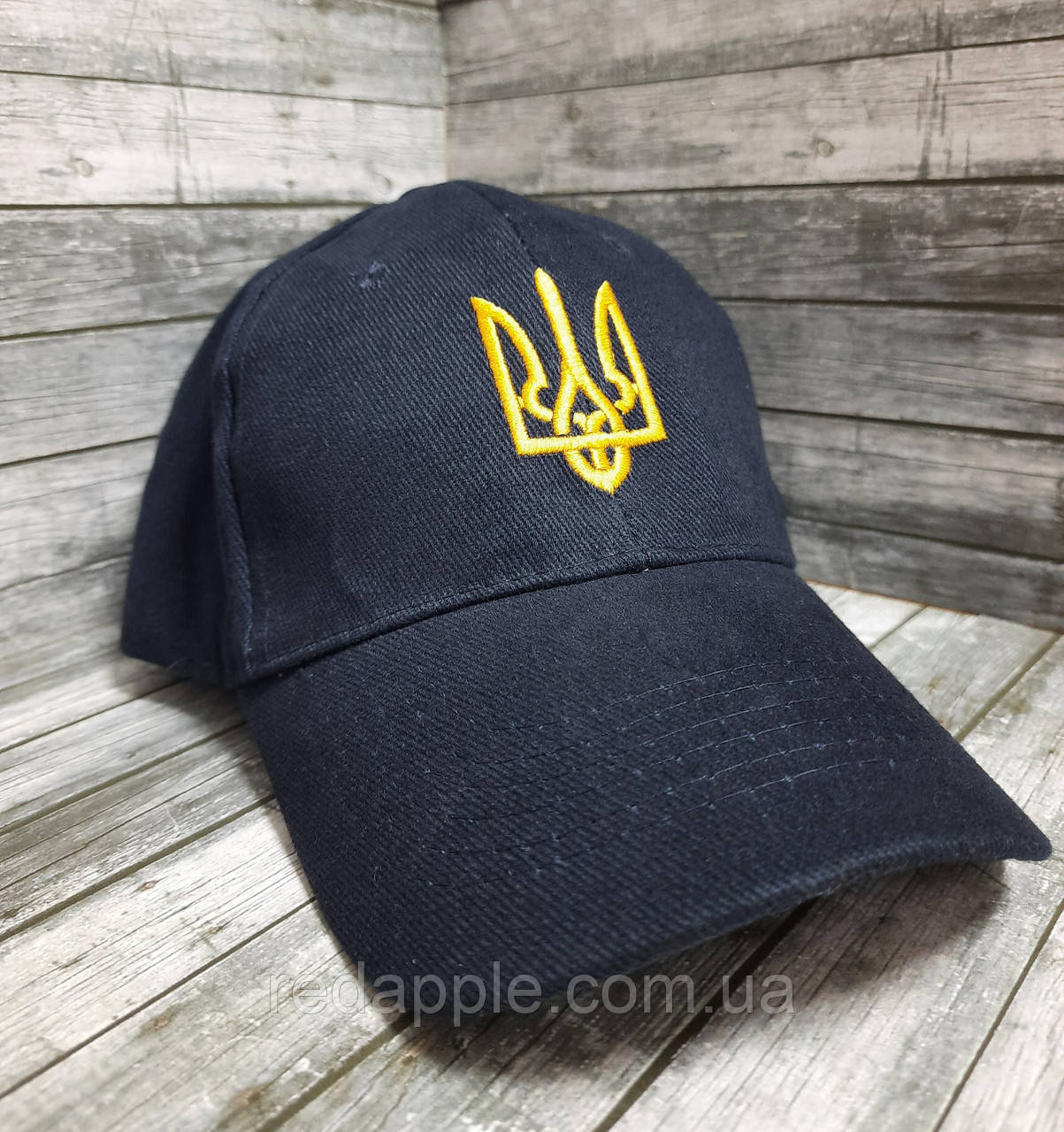 Кепка з жовтим тризубом, темно-синя, фото 1