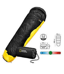 Спальний мішок National Geographic Sleeping Bag 230 x 74 cм Black/Yellow