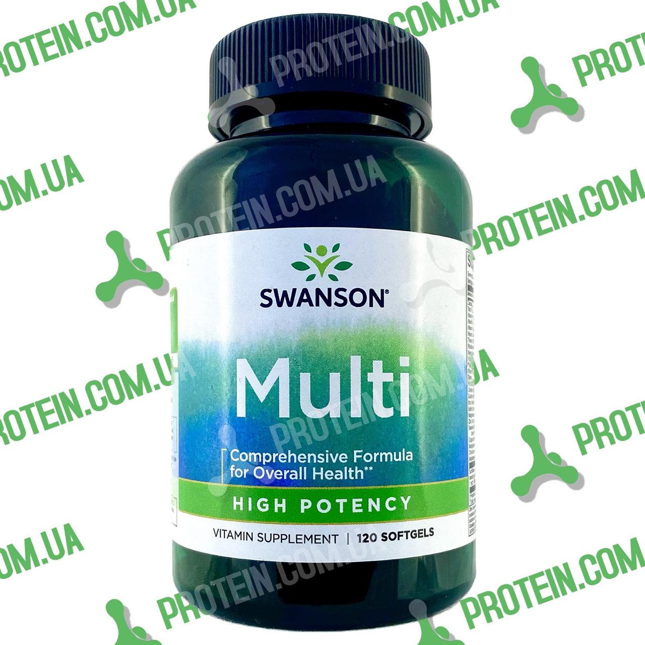 Вітаміни Swanson High Potency Multi plus Immune Support (with Iron) 120 гелієвих капс