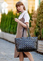 Шкіряна плетена жіноча сумка Пазл Xl чорна Krast