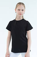 Літня футболка для дівчинки чорного кольору р. 104-170