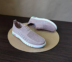 Мокасини Рожеві PINK SPORT сліпони на плоскій підошві кросівки Mokasyny Rozhevi PINK SPORT, фото 3