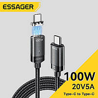 Магнитный кабель Essager Type-C PD 100w 1м Fast Charge Black