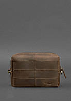 Шкіряна сумочка-несесер 3.1 Темно-коричнева Crazy Horse
