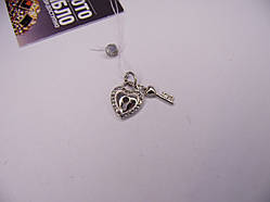 Срібна підвіска "Серце з ключиком". Вага 1,5 г. НОВА