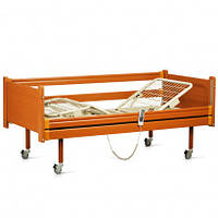 Кровать деревянная с электромотором на колесах, с перилами, металлический каркас (4 секции) - OSD-91Е