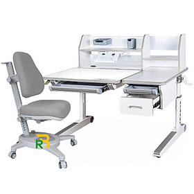 Ортопедичний набір стіл-парта і стілець зростаючі для школяра | Mealux Sherwood Energy + Onyx