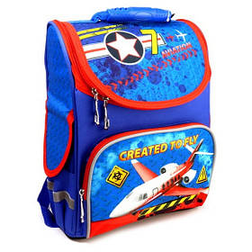 Рюкзак шкільний "SPACE" "Самолет", ортопедичний, для молодших і середніх класів, коробка 34х26х15см.