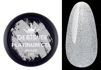 Гель із шимером Designer Platinum Gel 5 мл, №1 (білий)