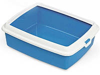 Туалет-лоток Гидра Мини 43*31*12 см Hydra Mini пластиковый с рамкой для кошек, цвет синий
