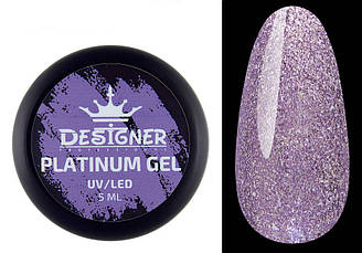 Гель із шимером Designer Platinum Gel 5 мл, №5 (фіолетовий)