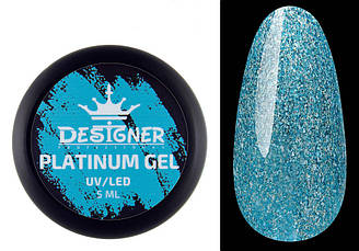 Гель із шимером Designer Platinum Gel 5 мл, №9 (бірюзовий)