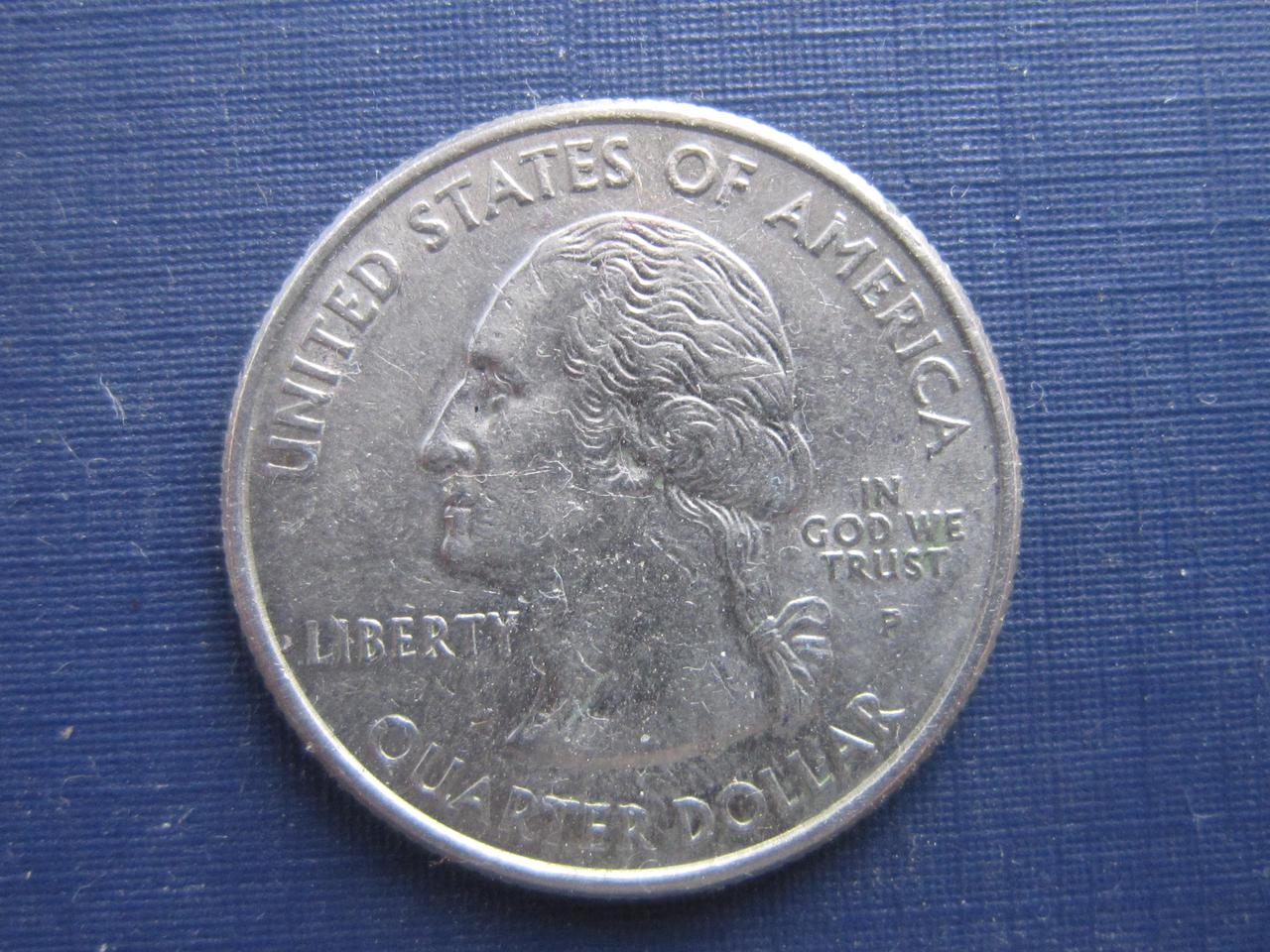 Монета квотер 25 центов США 2002 Р Индиана гоночный автомобиль болид - фото 2 - id-p360407809