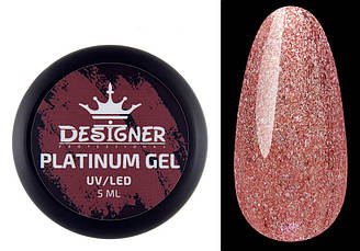 Гель із шимером Designer Platinum Gel 5 мл, №13 (червоний)