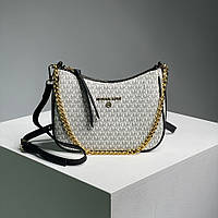 Белая женская сумка Michael Kors Jet Set Charm Small Logo Pochette