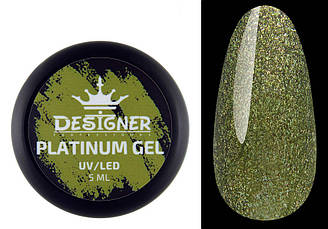 Гель із шимером Designer Platinum Gel 5 мл, №22 (зелений)